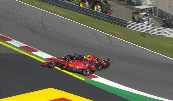 The Austria 2019 penultimate lap in F1 when Max Verstappen ran Charles Leclerc off the track but was allowed to keep the win.