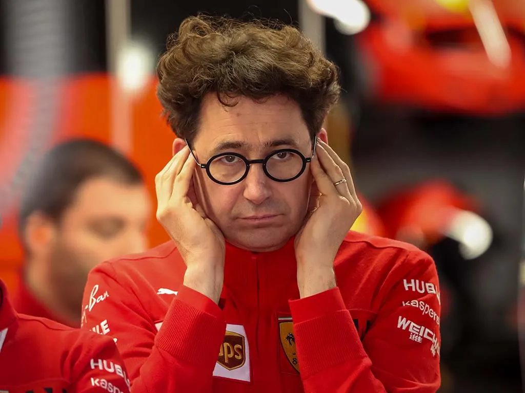 Mattia Binotto with his hands on his head at Ferrari. Probably not a coincedence.