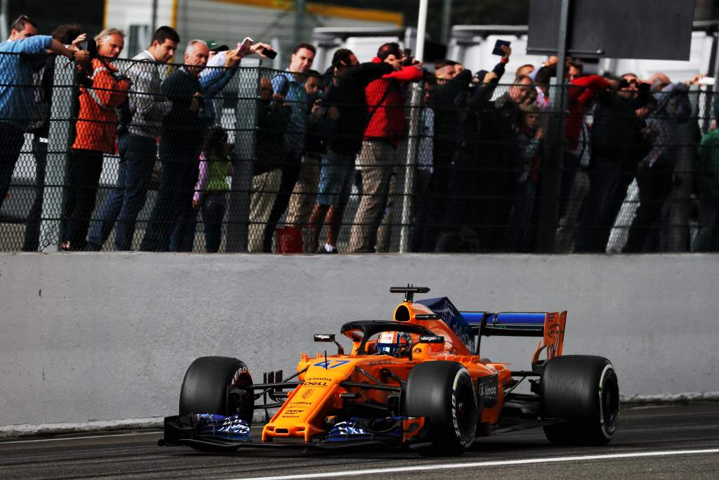 Colton Herta in an F1 test for McLaren at Portimao last year.