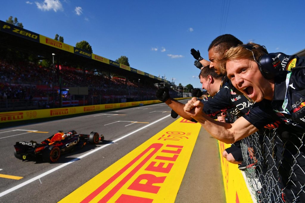 Max Verstappen winning at Monza.