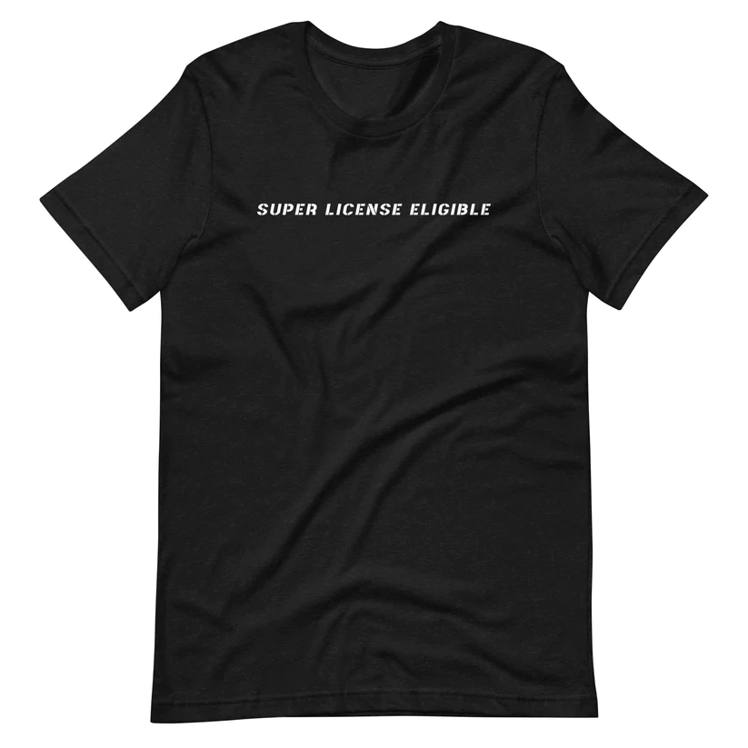 Bus Bros' "Superlicense Eligible T-Shirt".